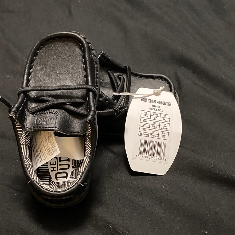 Hey Dude Black Kids Moccasins